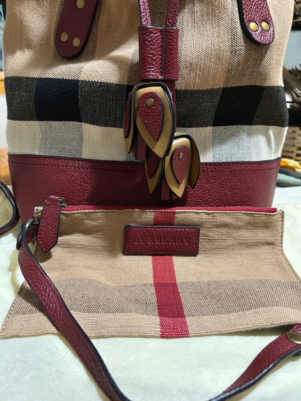 BURBERRY Drawstring Bucket Bag - Picture 7 of 11